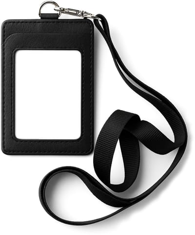 Travel Cords - Keycord met Pashouder Zwart - Vegan Leer - Stevig