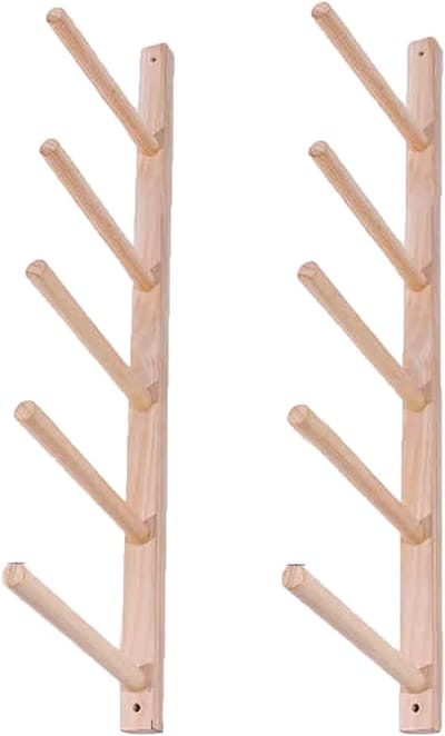 Sportmateriaal Houder - Opbergrek Fitness - Yoga Matten Opbergen - Wandmontage Ruimtebesparend - 90cm 5 Treden - Beige