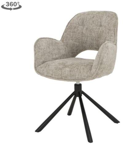 Tower Living Isola eetkamerstoel draaibaar – Stof haga beige