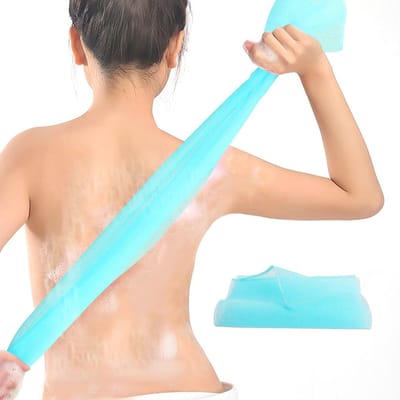 Exfoliërende Nylon Japanse Scrub Washcloth voor Douche, Lichaamsreiniging en Massage - Multikleurige Spons voor Vrouwen en Mannen (Blauw)