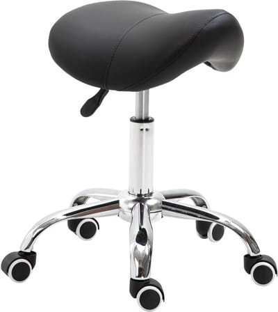HOMCOM-Arbeitshock-PU, Nylon, Eisen, Schaumstoff-52L x 53B x 49-61H cm-Schwarz