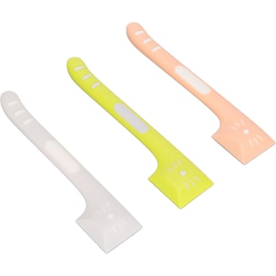 3pcs Cuillères pour Boîtes de Nourriture pour Animaux Multifonction Lave-vaisselle Sûr Cuillère pour Boîte de Nourriture pour Chien avec Long Manche beige