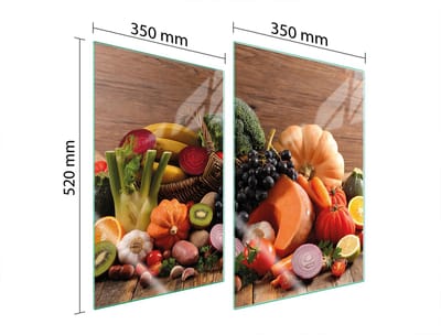 TMK ArtDeko - Beschermende Glazen Plaat - 2x35x52 cm - Geschikt voor Alle Fornuizen - Snee Bestendig