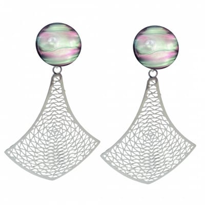 Clip Oorbellen- Olena - Filigraan- Klepel - Zilverkleurig- geen gaatje- Charme Bijoux