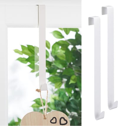 Deurhaken voor keuken kastdeuren - 4x stuks - wit - 30 cm - handdoekhaakjes
