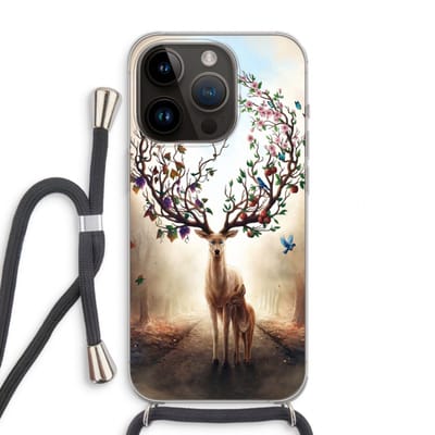 Case Company® - Hoesje met koord geschikt voor iPhone 14 Pro hoesje met Koord - Seasons Change - Telefoonhoesje met Zwart Koord - Bescherming aan alle Kanten en Over de Schermrand