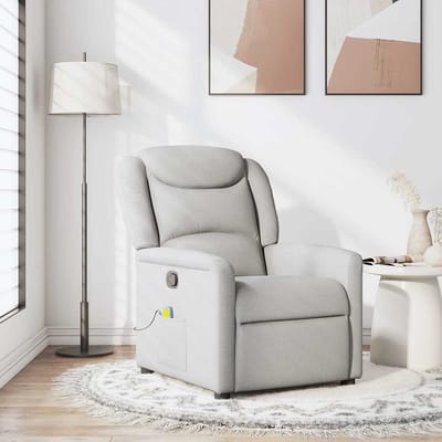 vidaXL - Massagestoel - verstelbaar - stof - wolk - grijs