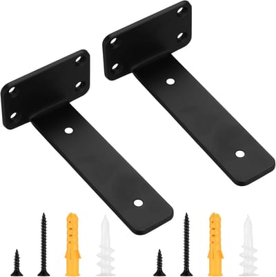 Onzichtbare Wandplank Steun, Set van 2 Zwevende Plankdragers, Zwart, 150mm, Ideaal voor Decoratie en Opslag