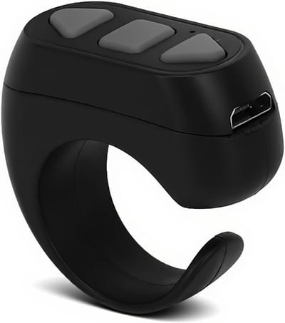 Bluetooth Scrolling Ring voor TikTok en Apps, Draadloze Pagina Turner voor iOS en Android (Zwart)