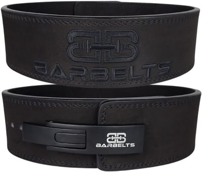Barbelts Lever belt 10mm 3D Zwart - Powerlift riem - Maat (tailleomtrek): M: 75 - 97 cm
