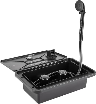 Complete Buiten Doucheset met Inbouw Douchekop en Slang voor Camper, Caravan en Boot Accessoires (Zwart)