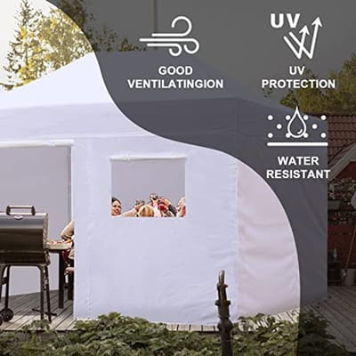 Volledige Muren met Ritssluiting voor 10x15 Pop-up Canopy Tent - Zijwand Kit met Oprolbaar Gaasraam en Deur