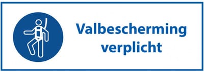 Valbescherming verplicht tekstbord - kunststof - M018 200 x 75 mm