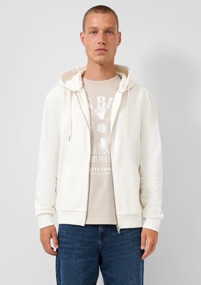 Zachte geweven zip hoodie QS
