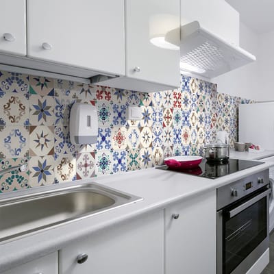Zelfklevende tegelmuurstickers voor keuken en badkamer - 60 Rozanna Azulejo tegelstickers - 60 stickers, 20x20cm