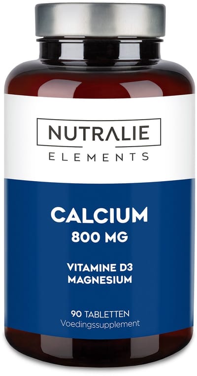 Nutralie Calcium Vitamine D3 - 90 Tabletten - Sterke Botten, Tanden & Spieren Supplementen - Mannen en Vrouwen - met Magnesium - Veganistisch - 1,5 Maand Voorraad