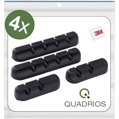 Quadrios 25CA579 Kabelhouder Zelfklevend 25CA579 Bundel-Ø (bereik) 6 mm (max) Met acrylaatlijm Zwart, Wit 4 stuk(s)