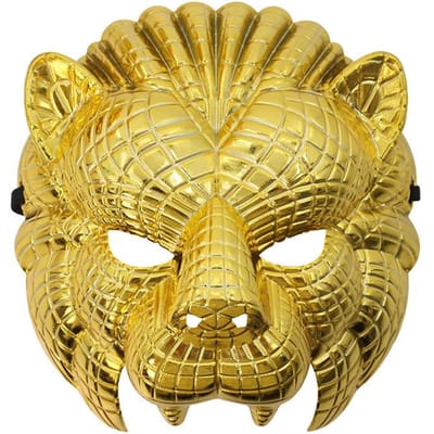 Dierlijke Gouden Plastic Luipaard Gezicht Cover met Verstelbare Elastische Bandjes Halloween Kostuum Cosplay Masker Kostuum Accessoires