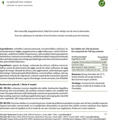 Flinndal Prosta Comfort Tabletten - Natuurlijke Ingrediënten - Ondersteuning van Prostaat - 30 Tabletten