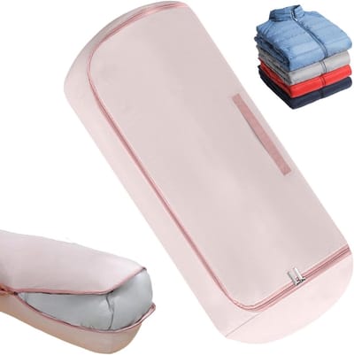 Dekbed Opbergtas - Compressiezak - Ruimte Besparen - Vochtbarrière Ontwerp - 25x25x2 cm - Roze