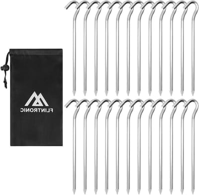 Tentsteken met lichtgewicht aluminium tentpinnen van 23 cm - 24 stuks hexagonale nagels voor stevige bevestiging en gebruiksgemak