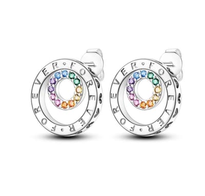 Oorbellen circel Forever Sterling zilver925