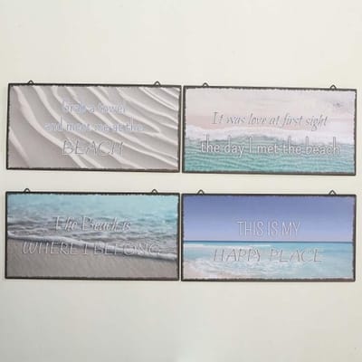 Wandbord Sea side set van 4 stuks