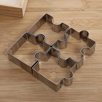Knaak Uitsteekvormpjes Puzzelvorm - RVS - Uitstekers - Koekjes - Fondant - Bakken - 4 Stuks