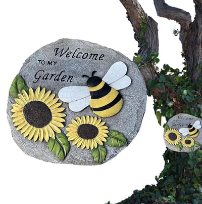 Decoratieve Steenplaten - Tuinpad Stenen - Pad Aanleggen - Zonnebloem Bij Thema - 23.5 cm Doorsnede - Standaard