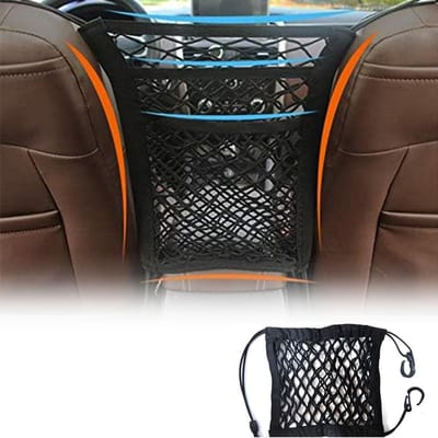 Auto Opbergnet - Bagagenet Organizer - Auto Interieur Opbergen - Drielaags Ontwerp - Universeel - Zwart