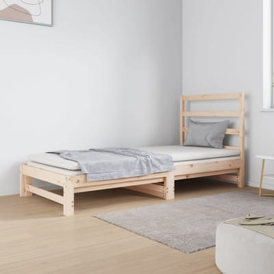 vidaXL - Slaapbank - uitschuifbaar - massief - grenenhout - 2x(90x190) - cm