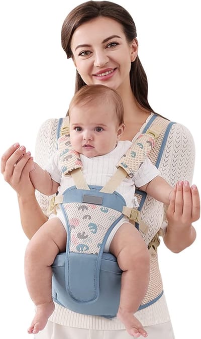 Ademende Ergonomische Babydrager voor 0-36 Maanden - Multifunctionele Draagtas en Heupzitje