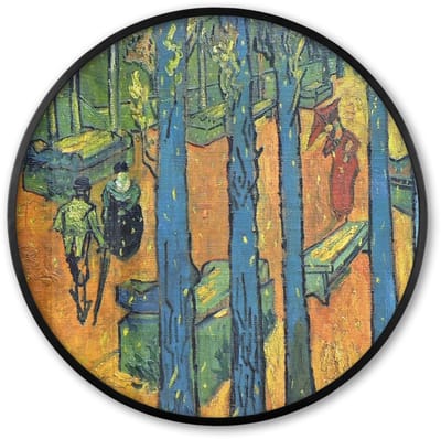Poster in lijst Rond - Fotolijst 60x60 cm - Posters - Les Alyscamps - Vincent van Gogh - Ronde posterlijst zwart - Decoratie - Wanddecoratie woonkamer - Muurdecoratie slaapkamer