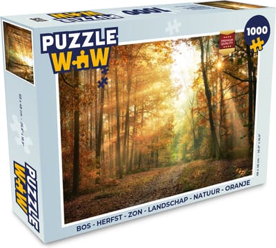 Puzzel Bos - Herfst - Zon - Landschap - Natuur - Bomen - Bladeren - Legpuzzel - Puzzel 1000 stukjes volwassenen