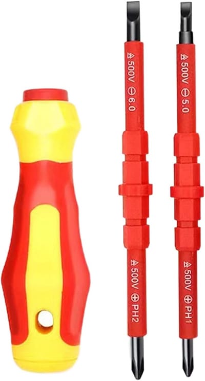Geïsoleerde Schroevendraaierset - Elektriciens Gereedschap - Veilig Elektra Werk - Magnetische Tips - 7-delige Set - 3-in-1