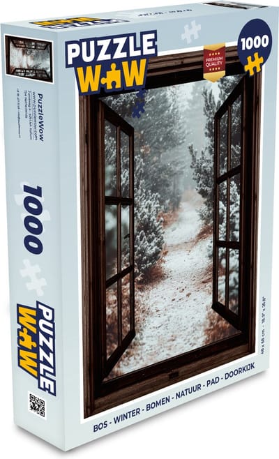 Puzzel Bos - Winter - Bomen - Natuur - Pad - Doorkijk - Legpuzzel - Puzzel 1000 stukjes volwassenen