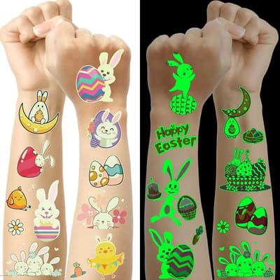 Pasen Tattoos voor Kinderen - 120+ Luminous Feestelijke Kindertattoos - Kleine Paascadeaus - Kinderfeestjes - Paasspelletjes