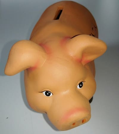 spaarvarken - tirelire cochon 21cm Argent noir