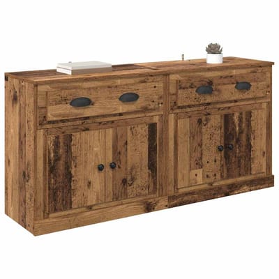 vidaXL - Dressoirs - 2 - st - Oud - Hout - 70 - x - 35,5 - x - 67,5 - cm - Bewerkt - hout