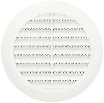 Rond Ventilatierooster 100 mm - Wit, Insectenwerend en Lamellenrooster voor Afvoerlucht