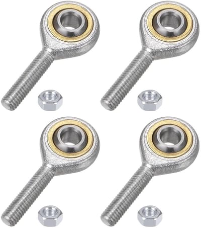 4 Stuks 6mm Gehingde Lagerkoppen M6 x 1.0 Met Links Draaiende Draad, Zelf-Lubricerende Hinge Heads met Borgmoer
