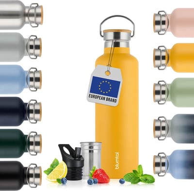 Blumtal Thermosfles 500 ml - Dubbelwandige Thermosfles - Drinkfles - BPA Vrij - Theefles - Thermos - Geel