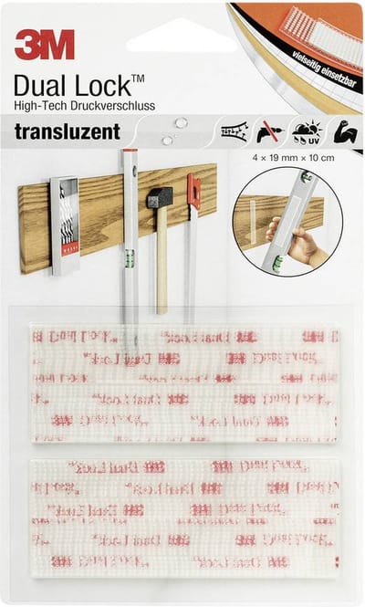 3M DL-HT Klittenband Om vast te plakken Paddenstoel (l x b) 100 mm x 19 mm Transparant 4 stuk(s)