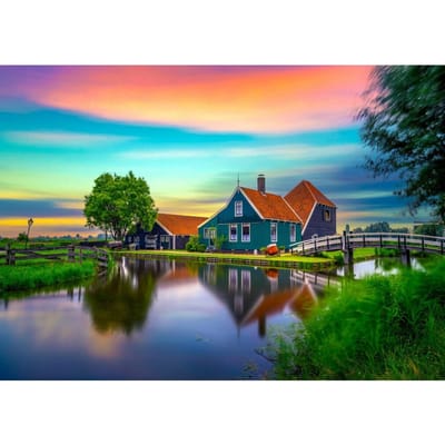 Enjoy Puzzle legpuzzel boerderij Nederland 1000 stukjes kleurrijk landschap.