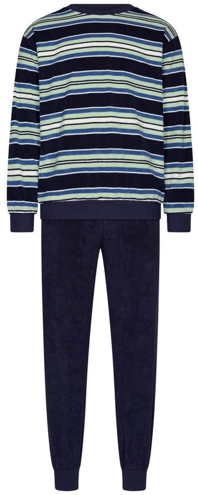 Robson Pyjama - Katoen/Polyester - Badstof - Gestreept - Blauw/Groen - Maat 50