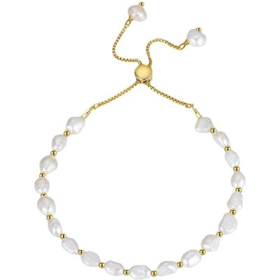 Sieraden S925 Sterling Zilveren Armband met Natuurlijke Zoetwaterparels 5-6mm 925 white