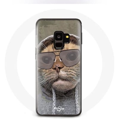 Hoesje voor Samsung Galaxy S9 Kat met grappige fotokap Dieren