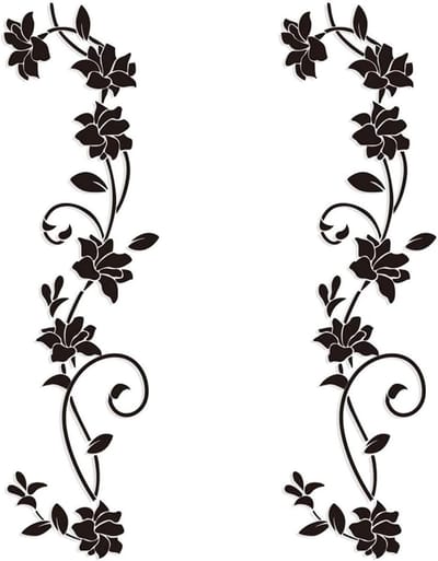 Set van 2 Muurstickers met Bloemen en Kruidige Lianen voor Sfeervolle Slaapkamer Decoratie en Wandversiering