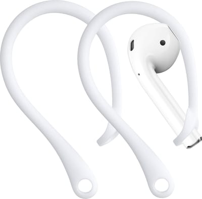 kwmobile 2x haakjes voor Apple Airpods 1 / 2 / 3 / Pro 1 / Pro 2 - Oorhaken voor draadloze oordopjes - Houders voor earbuds in wit