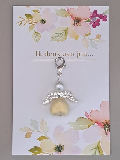Engel - Geluksengeltjes - Geluksengel -Engeltje - Gelukspoppetje - Engeltje - Beschermengel - Ik denk aan jou kaartje - Cadeautje - Engelhanger - Wenskaartje